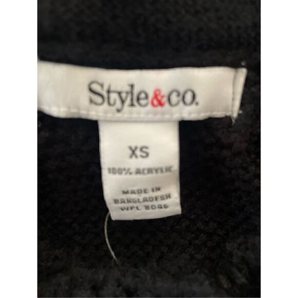 Style & Co Black Two Button Closure Cardigan Sweater Size X-Small - Picture 4 of 8